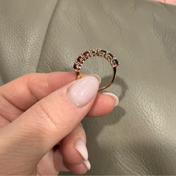 Rainbow Crystal Eternity Band Ring  size 7 - Picture 2 of 4